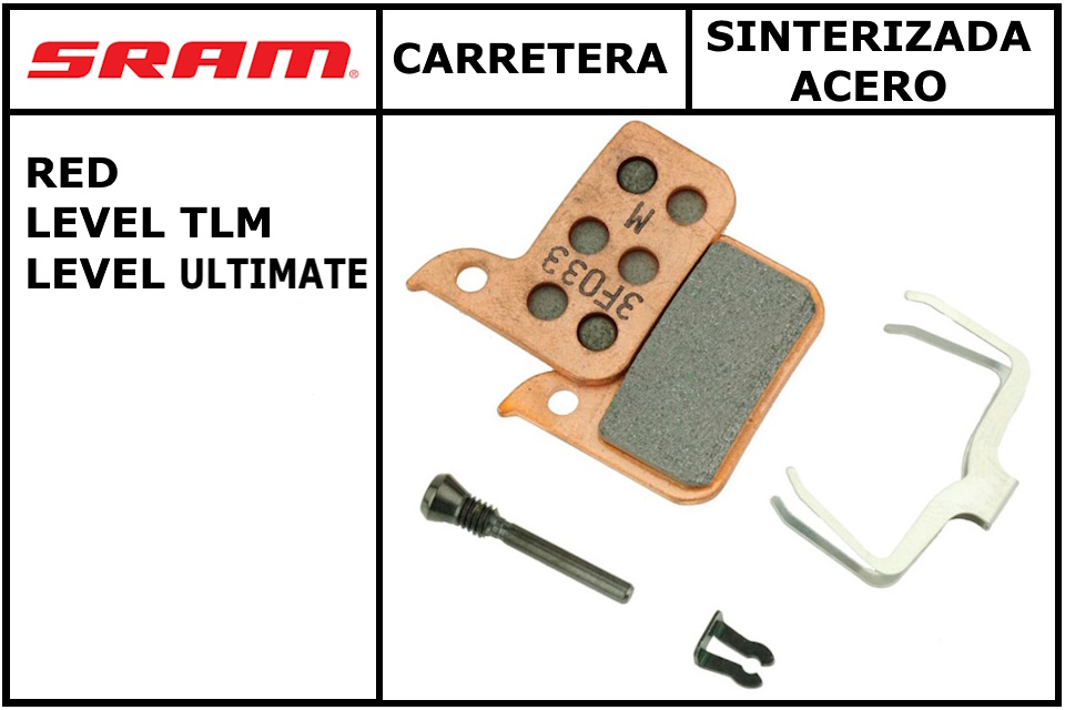 Pastillas de freno Sram Road Red/Level TLM/Ultimate Sinterizada Acero - Imagen 2
