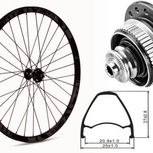 Rueda delantera aluminio MTB GTR SL20 27,5″ Gris Disc Center Lock Boost