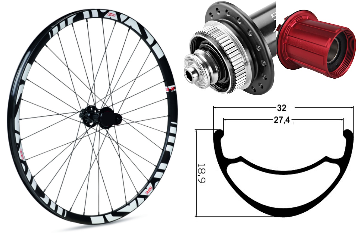 Rueda trasera aluminio MTB GTR SL27 27,5″ Blanco Disc Center Lock Boost Shimano - Imagen 2