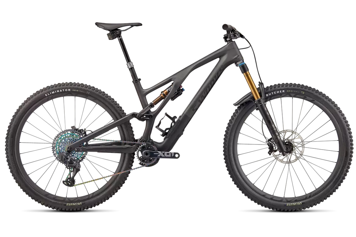Specialized S-Works Stumpjumper EVO 2022 – Satin Brushed Black Liquid Metal / Carbon / Black